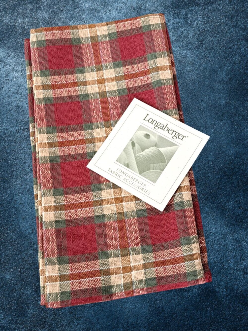 Longaberger Baskets Orchard Park Plaid Linen Napkins 2 Pack 2677881 NEW fabric
